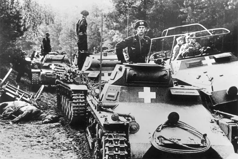 A German Panzer Column near the Brda River on the 3rd September 1939.